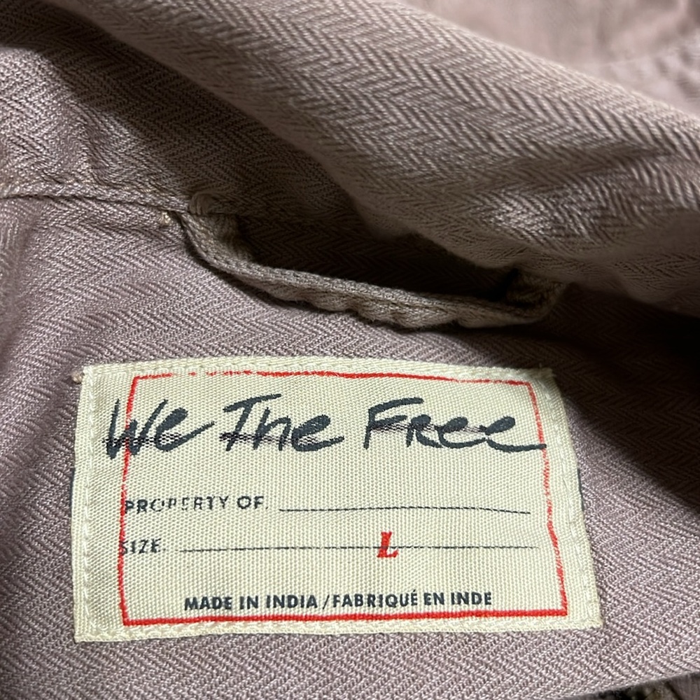 Free people X We the free Women's Purple Utility Jacket size L NWOT - Picture 9 of 13